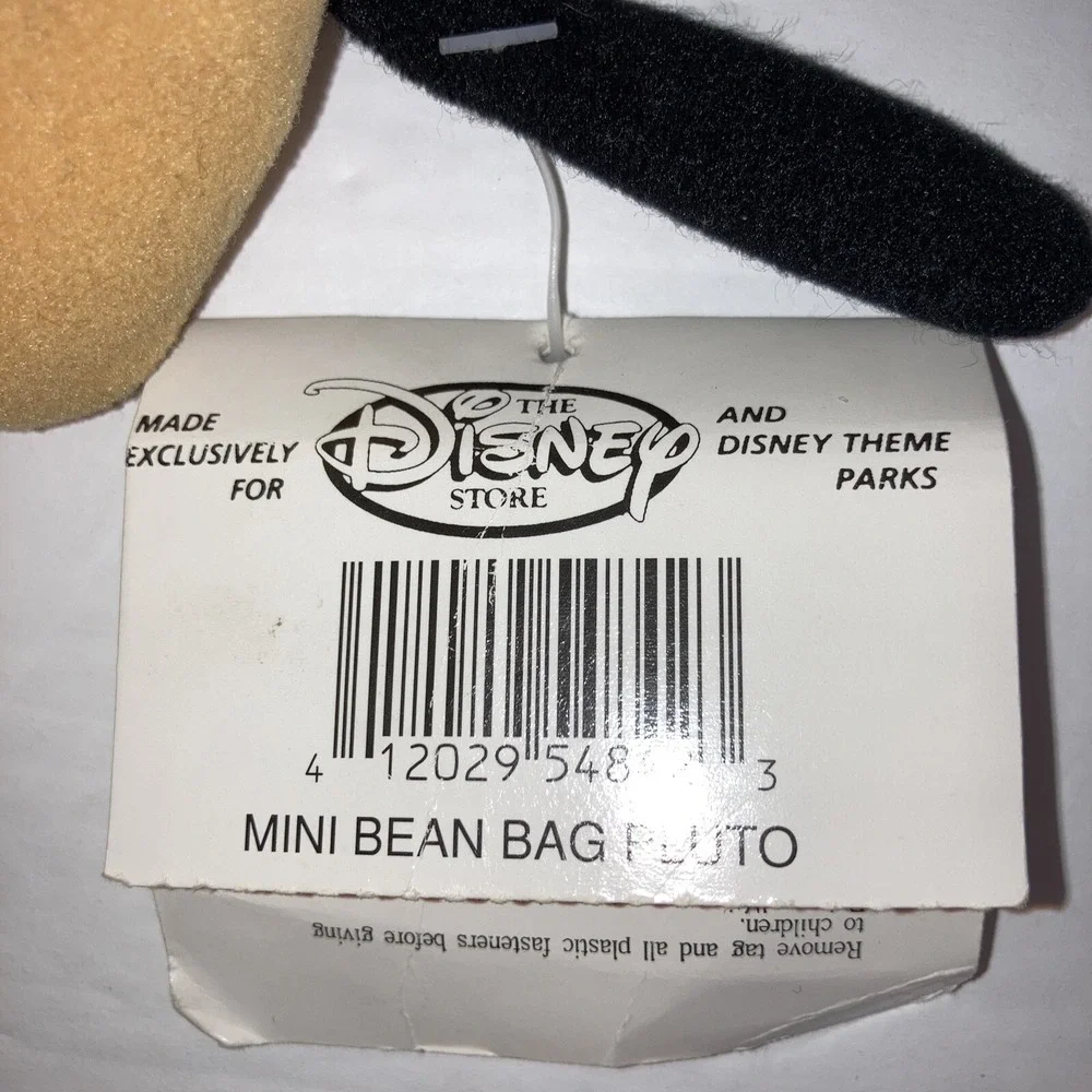 Vintage Pluto Mini Bean‎ Bag Disney Plush Yellow Vintage Disney Store Tag FLAW